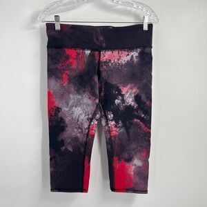 Alo Yoga Leggings Airbrush Print Capri Multicolor Nylon Spandex Womens Sz Large